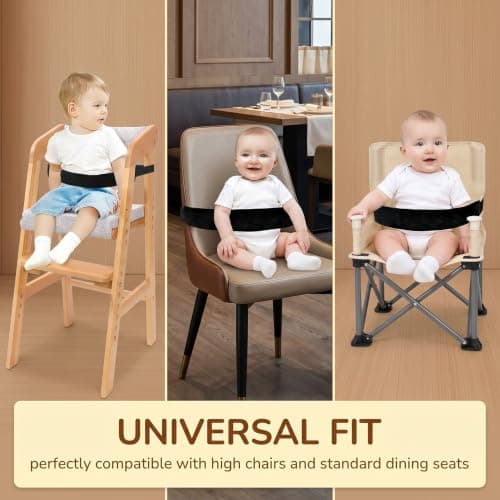HIYAHB Baby High Chair Safety Strap, Portable Child Seat Harness Belt, Dining Chair Restraint Strap, Travel Feeding Chair Belt for Restaurants, Home Meals, Shopping Trolleys, Baby Feeding Accessory — view 4
