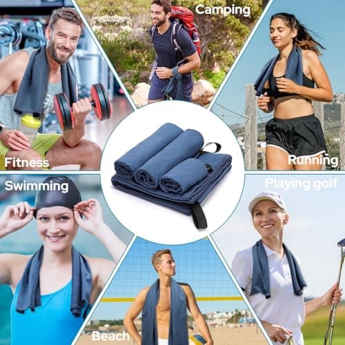 Alyvisun Quick Dry Travel Towels 4 Pack with 3 Sizes — view 6