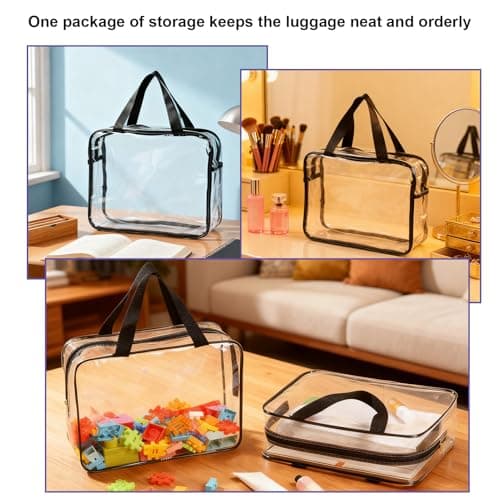 Clear Tote Bag,Waterproof PVC Toiletry Wash Bag with Handles & Zipper — view 6