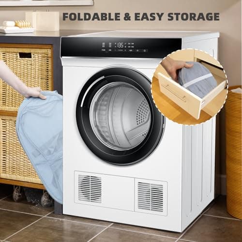KIAYOO Collapsible Laundry Basket,Foldable Clothes Hamper 2 Compartments with Side Pocket Bag,Pop up Washing Bin Bag for Bathroom,Bedroom,College Dorm,Hotel,Travel,Grey — view 3