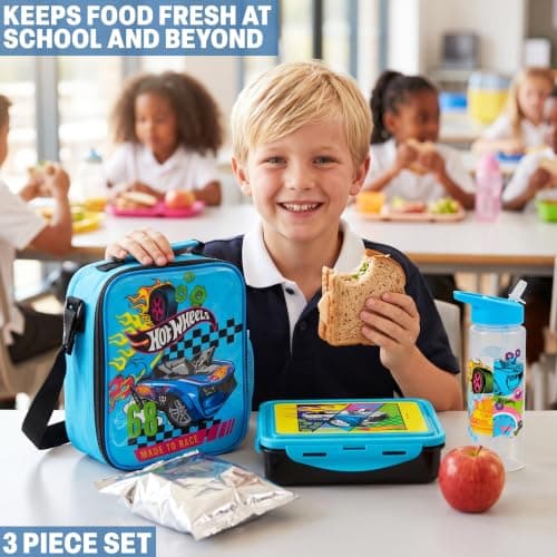 Get Trend Hot Wheels Kids Lunch Bag Set with Bento Box & Bottle — view 3