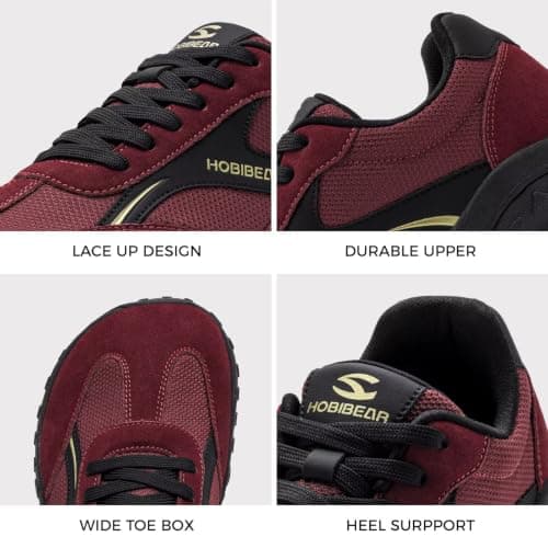 HOBIBEAR Barefoot Wide Toe Shoes for Men Women Zero Drop Minimalist Lightweight Casual Walking Trainers(Red,UK 7.5) — view 6