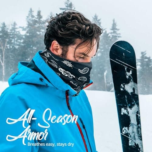 Awumbuk 6 Pack Multifunctional Headwear Bandana Unisex Face Covering, Windproof Sneck Scarf Thin Snoods for Men & Women Face Masks Neck Gaiter for Cycling Sports Running Hiking Outing — view 4