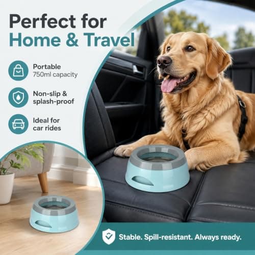Pet Floating Water Bowl - Non Spill, Slow Drinking, Portable Travel Bowl — view 5