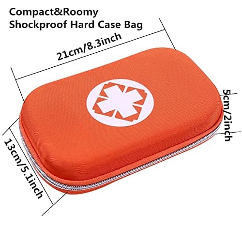 First Aid Kit Bag Empty Waterproof Medications Organizer Portable EVA First Aid Supplies Package Compact Lightweight Emergency Survival Rescue Cases Medical Kit for Home Car Travel Outdoor (Orange) — view 3