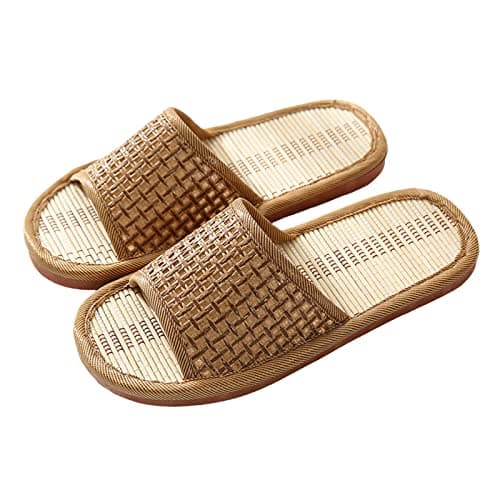 Unisex Bamboo Slippers - Breathable Woven Sandals, Eco-Friendly Indoor, Summer House Shoes, Lightweight Non-Slip Natural Straw, Casual Footwear — view 4