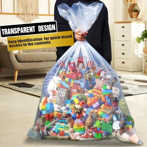 4 PCS Extra Large Clear Plastic Storage Bags - 100 ×140cm Clear Large Plastic Bags for Clothes, Furniture, Luggage, Suitcase, Quilts, Chair, Bike - Waterproof Big Plush Storage Bag - Suitcase Cover — view 5