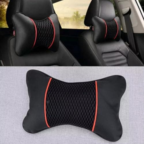 NASHnal Car Seat Neck Headrest Pillow Support Comfortable Cushion Faux Leather Set of 2 — view 5
