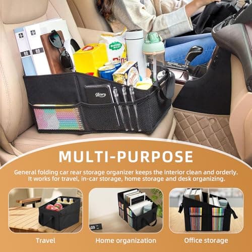 DHSWNNG Car Organiser, Boot Storage Organiser 31x25x25cm Foldable Multi-Compartment Car Caddy Organisers With Handle Cars Seat Organisers Backseat Storage Box — view 6