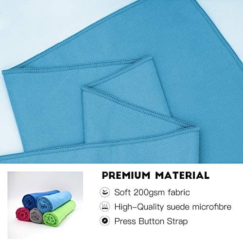 Invool Microfiber Towel, 50X100cm 5 Colours with Carry Bag - Quick Dry Towel for Travel, Camping, Fitness, Beach, Vacation, Fast Drying and Absorbent (Light Blue) — view 3