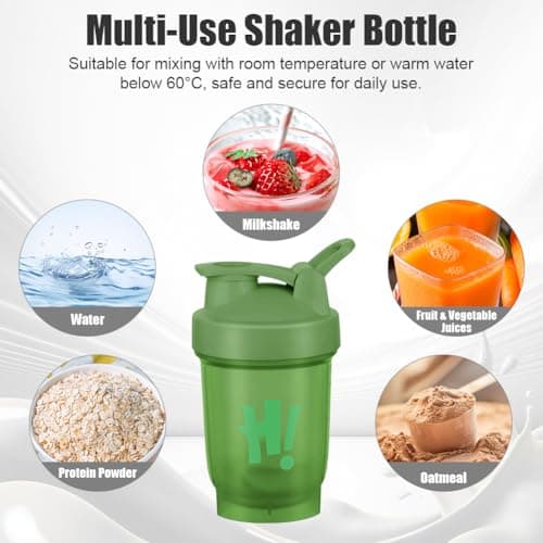 AOOWU Protein Shaker Bottle 450ml with Mixball, 2 Pack Leak Proof Shaker for Protein Shakes, Protein & Supplement Shaker Bottle, Flip Flop Lid Shake Bottle Mixer, BPA Free Protein Shake Bottle for Gym — view 5
