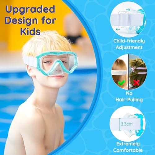 MOMUSE Kids Swim Goggles with Soft Strap, 3D Nose Cover for 3-14 Boys Girls — view 3