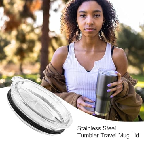 Lunaobrik Spill-Proof Replacement Lid for Travel Mugs and Tumblers - Insulated Stainless Steel Lid — view 4