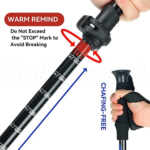 2-Pack Walking Sticks for Women and Men,Telescopic Trekking Pole for Hiking — view 6