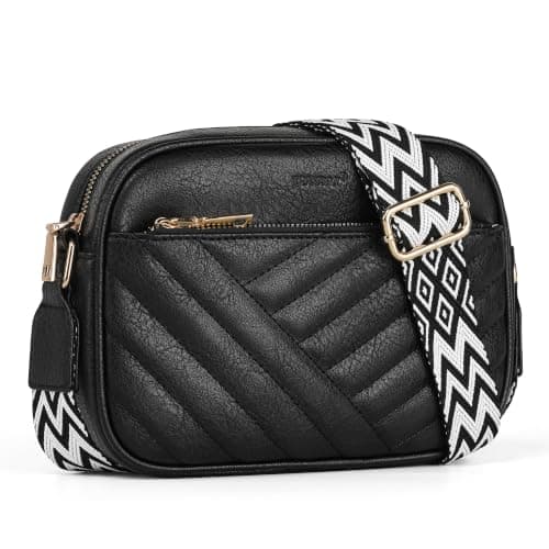TANTOMI Crossbody Bags for Women - Quilted Cross Body Bag Travel PU Vegan Leather Handbags & Shoulder Bags with 4 Card Slots Adjustable Strap Fashion Small ladies bags for Travel Shopping Work