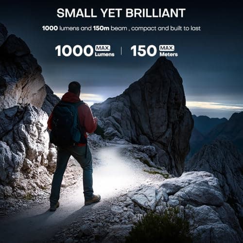 TUOWEE UV EDC Torch Rechargeable, 1000 Lumens LED Pocket Torch Light — view 3