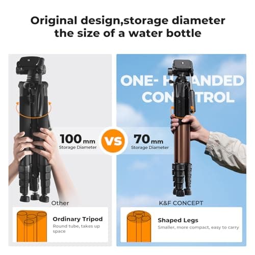 190cm/75'' K&F CONCEPT Compact Tripod for DSLR Camera — view 2