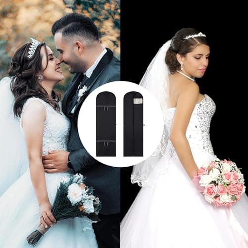2 Pcs 60 x 180cm Dress Covers - Long Garment Bags, Eco-Friendly, Waterproof, Anti-mite, Breathable With Zip (Black) — view 6