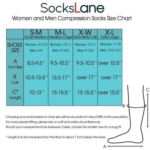 SocksLane Cotton Compression Socks 15-20 mmHg Class 1 Support Knee-High (Charcoal Gray, Medium-Large) — view 2