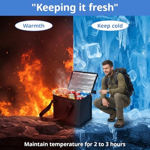 Small Cooler Bag, Cooler Bag Small, Ice Box For Food Travel, Compact 21 x 17 x 14 cm Portable Travel Cool Bag For Office Meals And Outdoor Activities — view 4