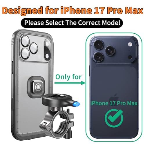 Cozycase 1S Lock/Unlock Waterproof Bike Phone Holder For iPhone 17 Pro Max — view 2