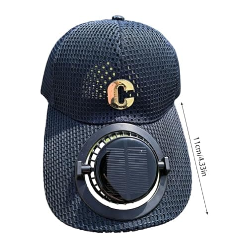 Solar Powered USB Rechargeable Cooling Hat for Travel, Black — view 3