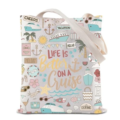 Cruise Vacation Tote Bag Life Is Better On A Cruise Reusable Grocery Shopping Bag Summer Vacation Gift Beach Life Gift (Cruise Tote)