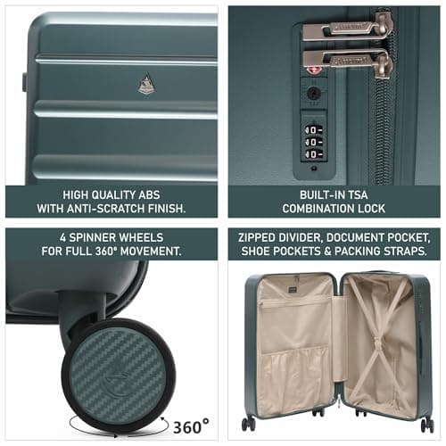 Aerolite Premium Large 28in 100L FlexShell Hard Shell 8 Wheel Suitcase — view 4