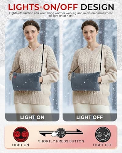 Olutula Rechargeable Hand Warmers, Portable Double Sided Heated Hand Warmer Body Warmer with 3 Heat Modes, Fast Electric Warming, Perfect Ideal Winter Hand Warmer Gift for Men Women Camping Outdoor — view 4
