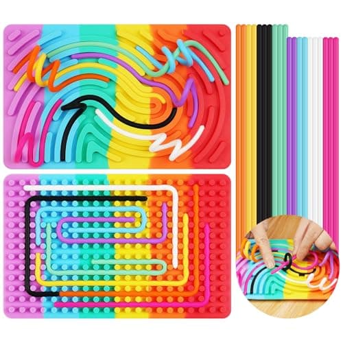 AUAUY Sensory Activity Board for Stress Relief, Calm Down Fidget, Colorful