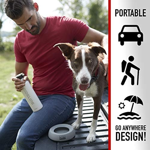 Franklin Sports Spill Proof Portable Pet Bowl For Cars - No Splash Travel Water and Food Dish for Dogs + Cats - 16 oz. - BPA Free,White, Gray — view 6