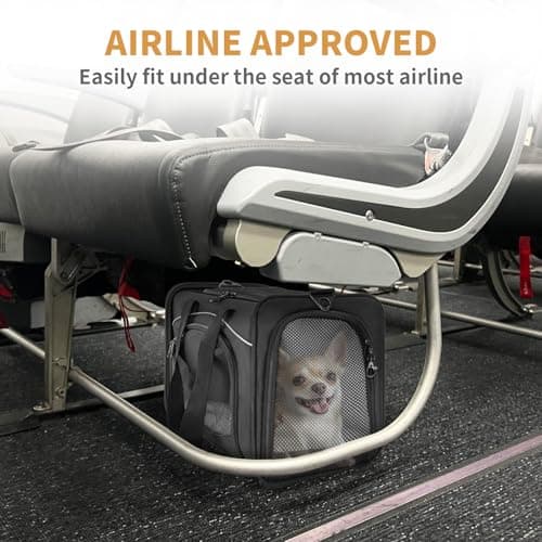 Petsfit Cat Carrier Airline Approved ，Large Cat Carrier,Foldable Cat Carriers Medium Two-Way Placement on Plane for Cats and Small Dogs, Black — view 5