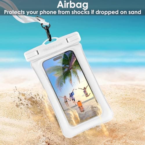 TECHGEAR Waterproof Phone Pouch, IPX8 Floating Case for Swimming, Waterproof Phone Bag with Lanyard Compatible for iPhone 17 16e 16 15 14 13, Samsung Galaxy S25 S24 S23 S22+ S21 Ultra A17 A36 A26 A16 — view 6