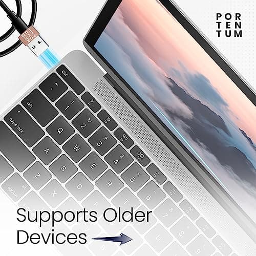 PORTENTUM USB c to USB Adaptor - 480 MB Speed - Premium Zinc Allow with High Heat Resistance - USB to USB C adapter - Rose Gold — view 6