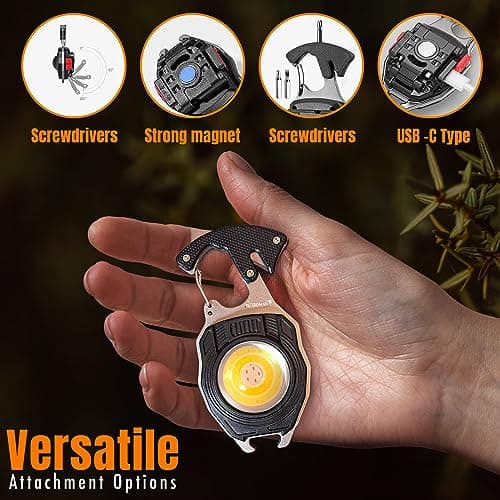 GUARDMAN Survival Tool Fire Starter Emergency Light Carabiner Multi-tool Screwdriver Whistle Bottle Opener Hiking Outdoor Father’s Day Gift For Dad Hunting Pocket Multi Use Stocking Stuffer — view 3