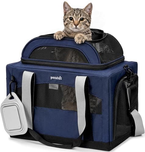 pecute Cat Carrier Top Expandable, Extra Stable Cat Carrier Bag, Blue