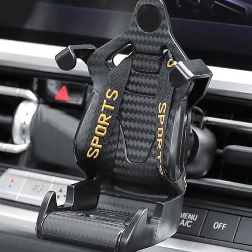 Springwillfly Car Phone Holder Racing Seat Phone Holder Rotating Mount Clip Car Seat Holder 11.5x7.5x5CM(Yellow) — view 6