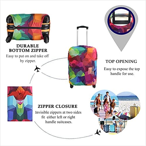 Explore Land Travel Luggage Cover Suitcase Protector Fits 23-26 Inch Luggage (Geometry, M) — view 3