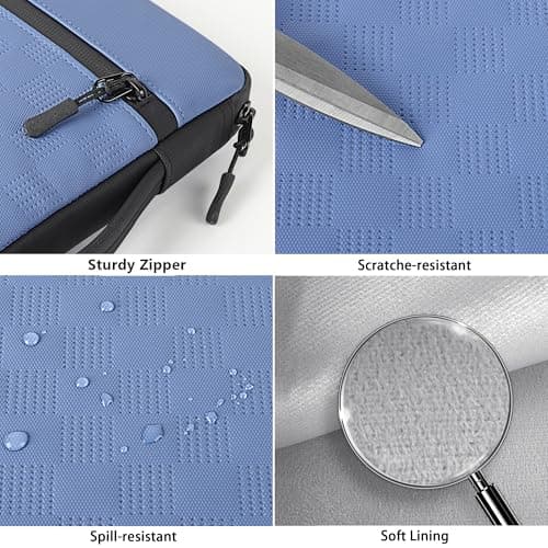 DOMISO 14 Inch Laptop Sleeve Case – Premium Waterproof & Shockproof Protective Cover for MacBook Pro M3/M2/M1 (A2779, A2442) & 14" MacBook Air | Slim Fit with Front Pocket & Carry Handle ，Blue — view 4