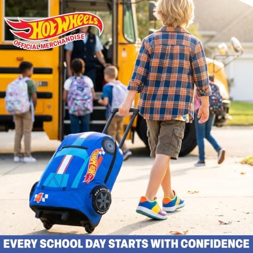 Get Trend Hot Wheels Boys 3D Trolley Bag, Backpack for Travel and School — view 2