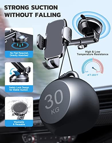 CIRYCASE Car Phone Holder, [Ultra Powerful Suction] Dashboard Phone Holder — view 3
