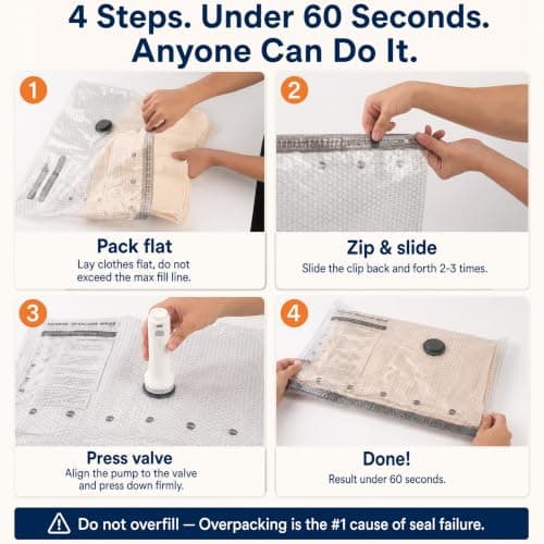 Vacuum Storage Bags,16 Pack Travel Vacuum Bags with Wireless Electric Pump — view 4