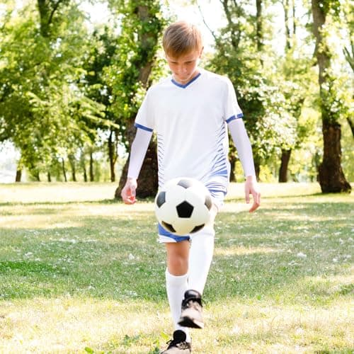 Piriuuo Kids Arm Sleeves Youth Arm Sleeves Breathable Arm Compression Sleeve Outdoor Sport Protection for Volleyball Football Baseball Basketball Boys Girls, 2 Pairs, Black White — view 6