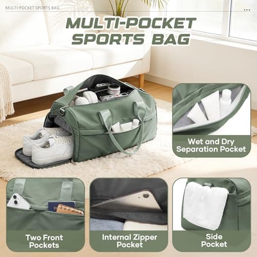 WEPLAN Gym Bag Womens Men Sports Duffle Bag Travel Duffel Bags Weekend — view 4