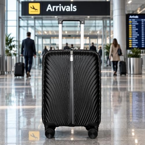 Fly Kite Luggage 28 Inch Large Suitcase 100% Polypropylene Hard Shell with Aluminium Trolley Handle Real TSA 3 Digit Secure Lock 360° Smooth Wheels Lightweight Suitcase|Black — view 5