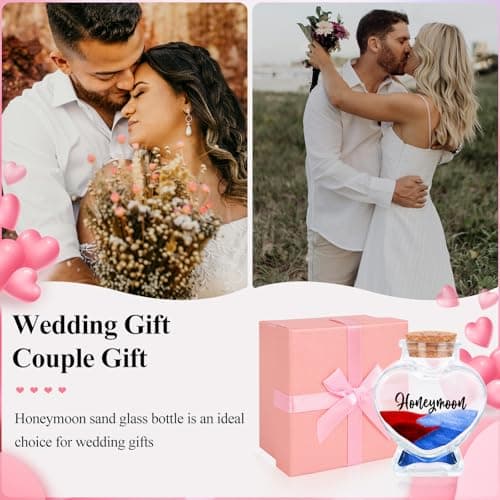 Wedding Gift Honeymoon Sand Keepsake Jar Set with Mr and Mrs Luggage Tags for Couple Valentine Day Decor, Perfect Honeymoon Gifts for Couples,Bridal Shower Souvenirs, Romantic Travel Accessories — view 5