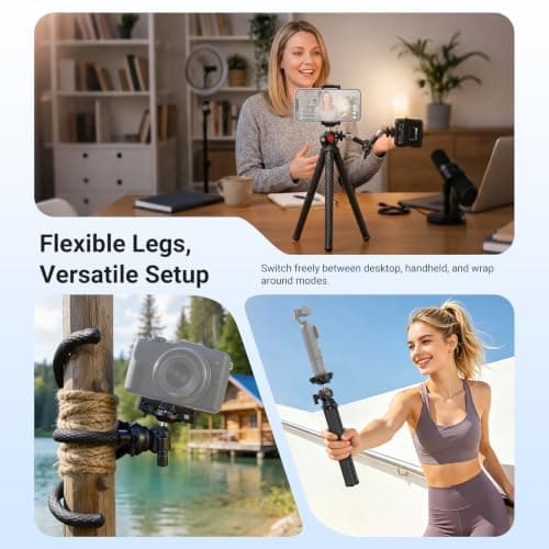 NEEWER Flexible Phone Tripod, Small Mini Camera Webcam Desk Stand, TP34 — view 4