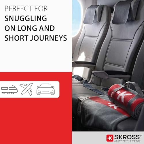 SKROSS Soft Fleece Blanket, Grey & Red — view 5