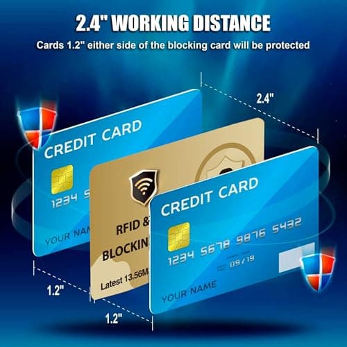 DevTech IT RFID Blocking Cards, 5 Pack Contactless/NFC Bank Card Protectors for Wallets and Purses, Gold Finish — view 5