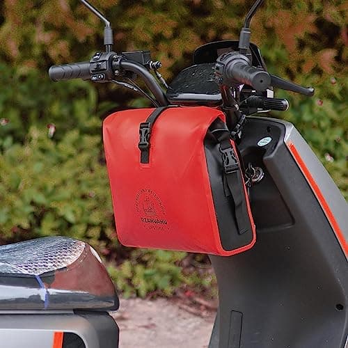 KQFCAZRE Bag, Panniers, Handlebar Bag, Adjustable, Waterproof, Universal, 9 L, Tool Bag, Panniers, Motorcycle Saddlebags, Simple, Red — view 4